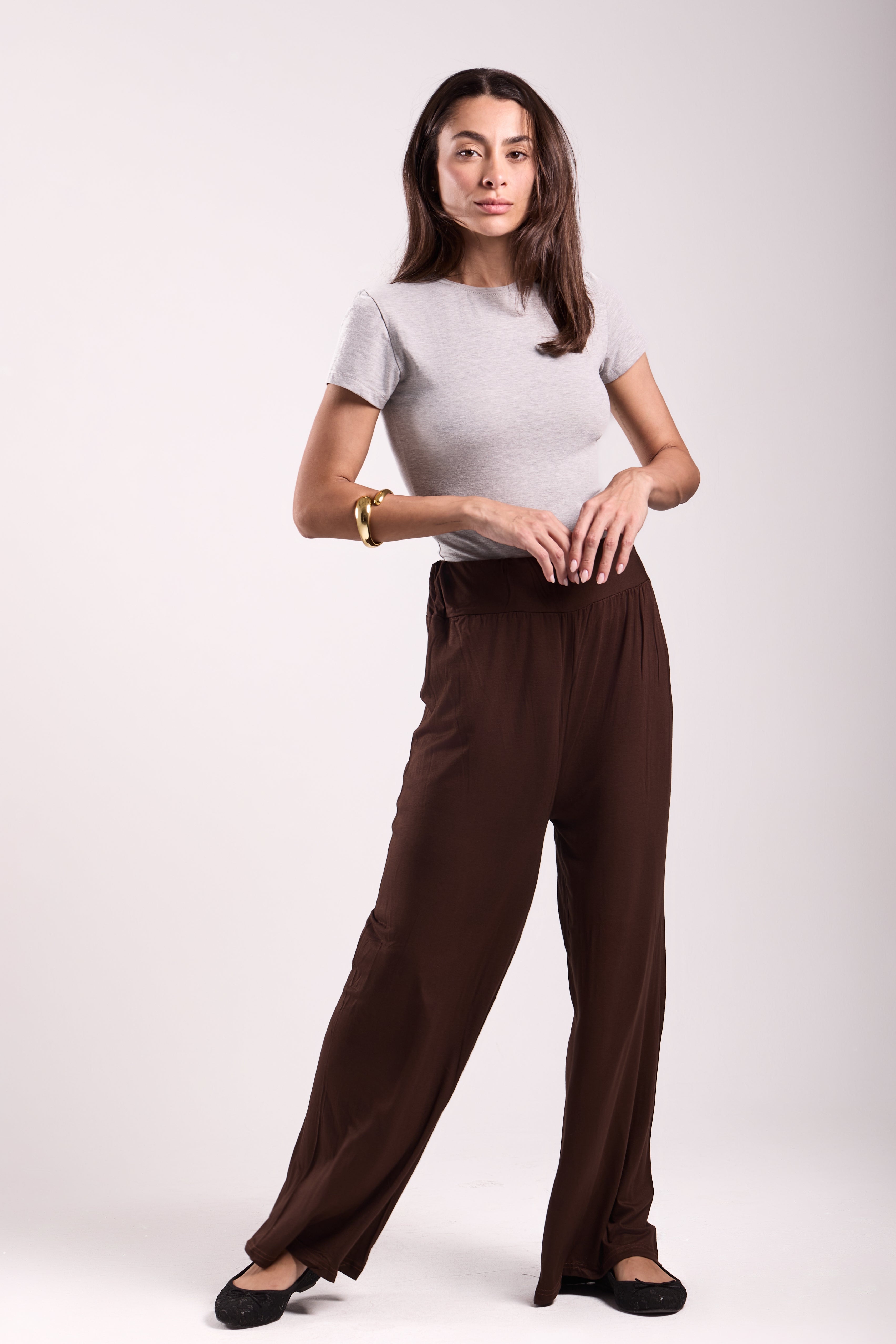 Wide-Leg Viscose Blend Pants