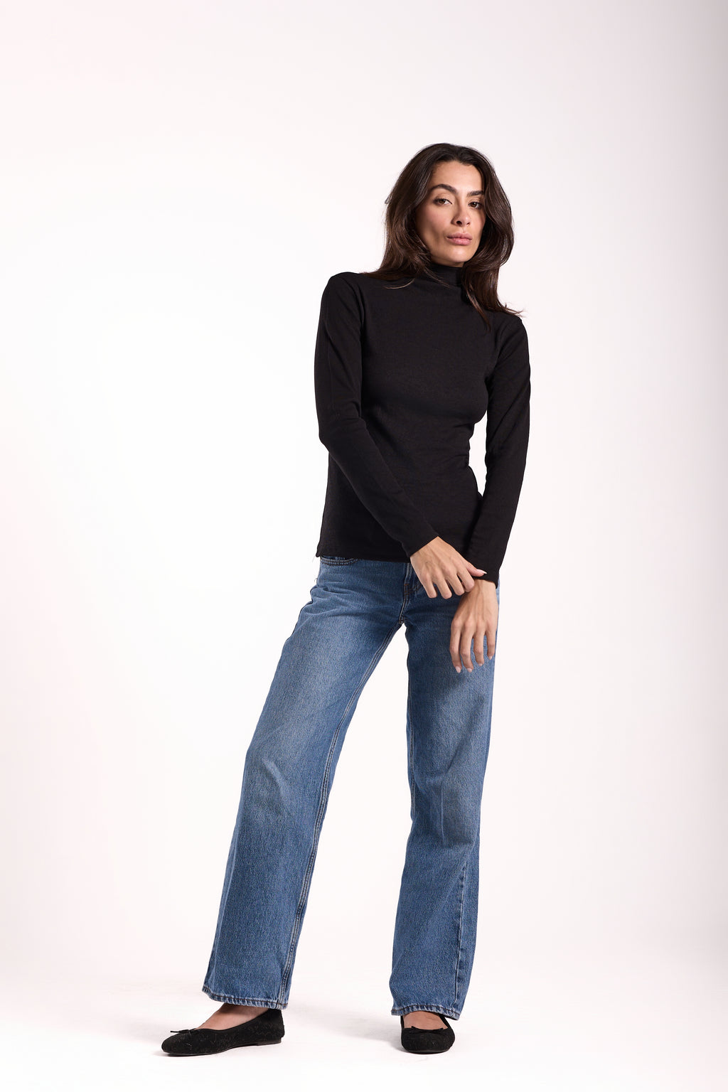 Ribbed Full Sleeve Derby Top