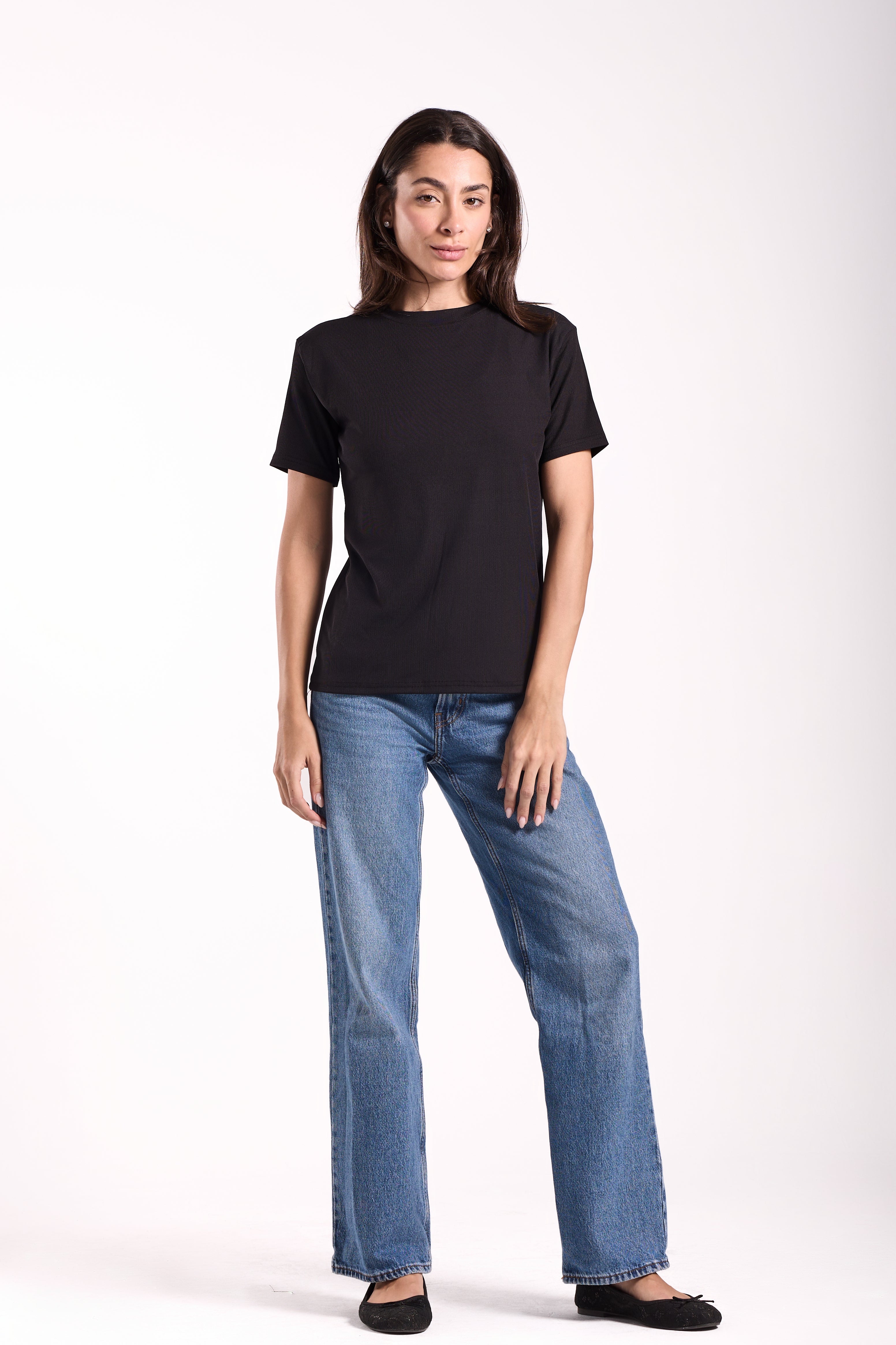 Ribbed Half Sleeve Derby Top