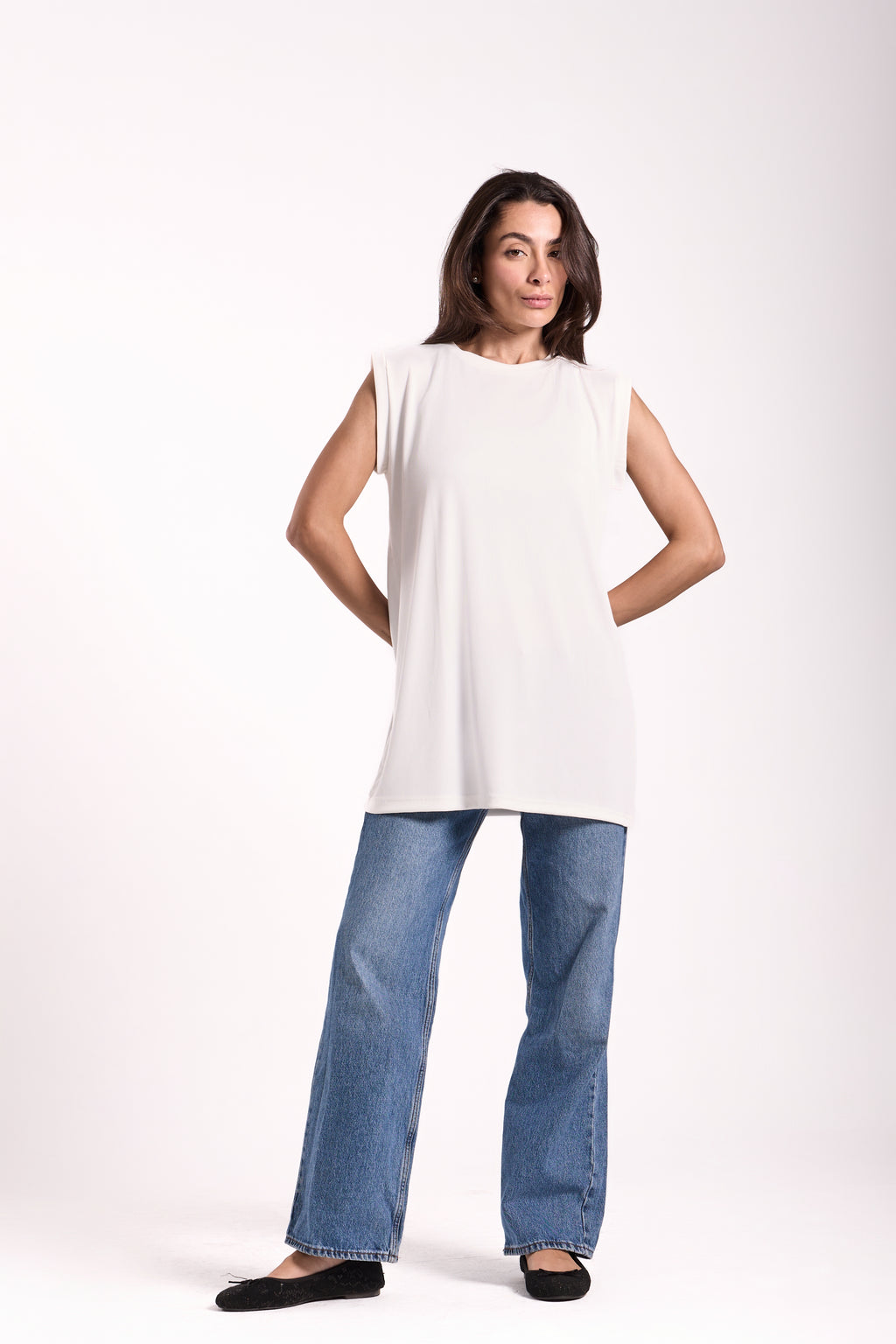 Ribbed Sleeveless Derby Top