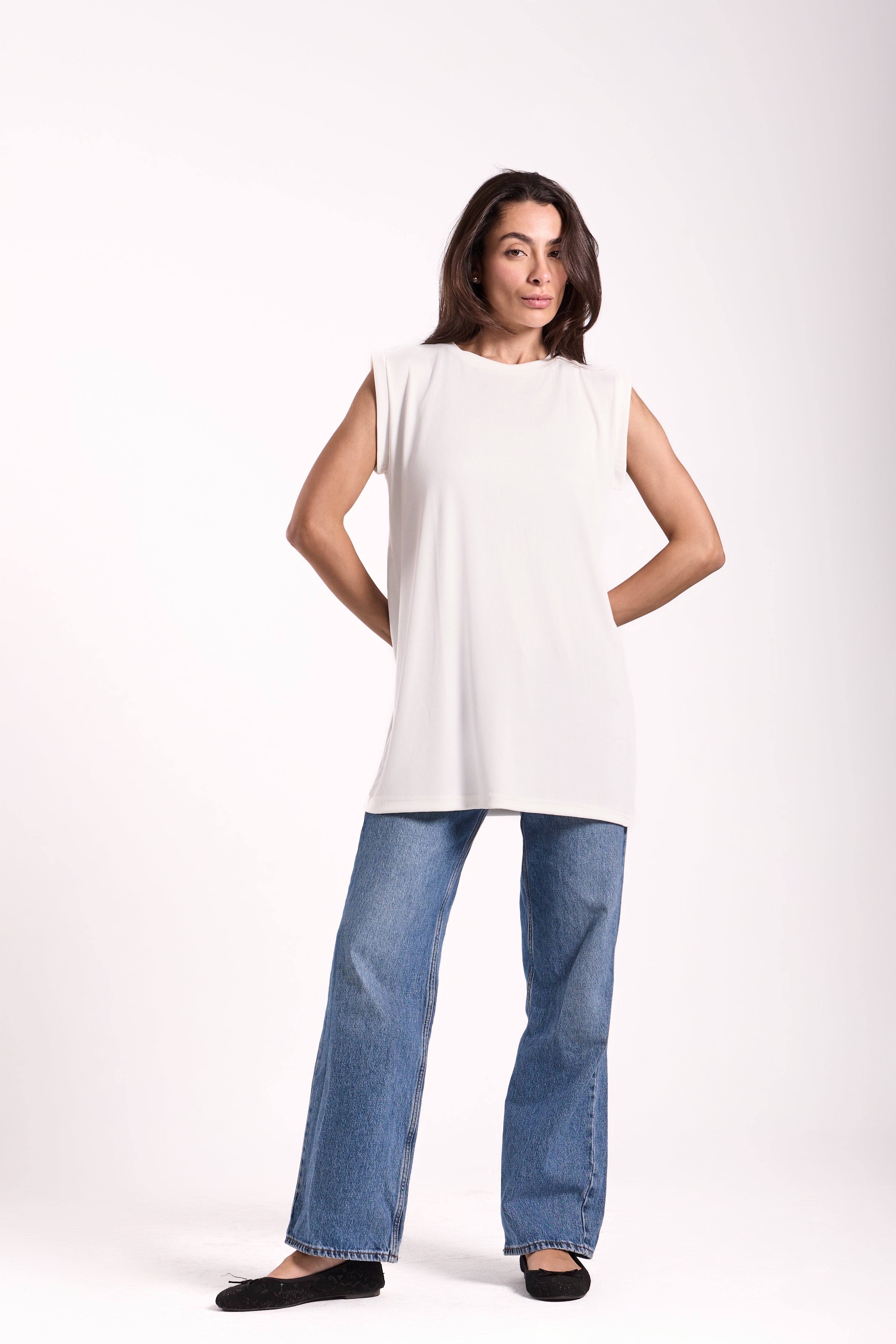 Ribbed Sleeveless Derby Top
