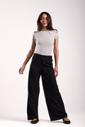 Wide-Leg Scuba Pants