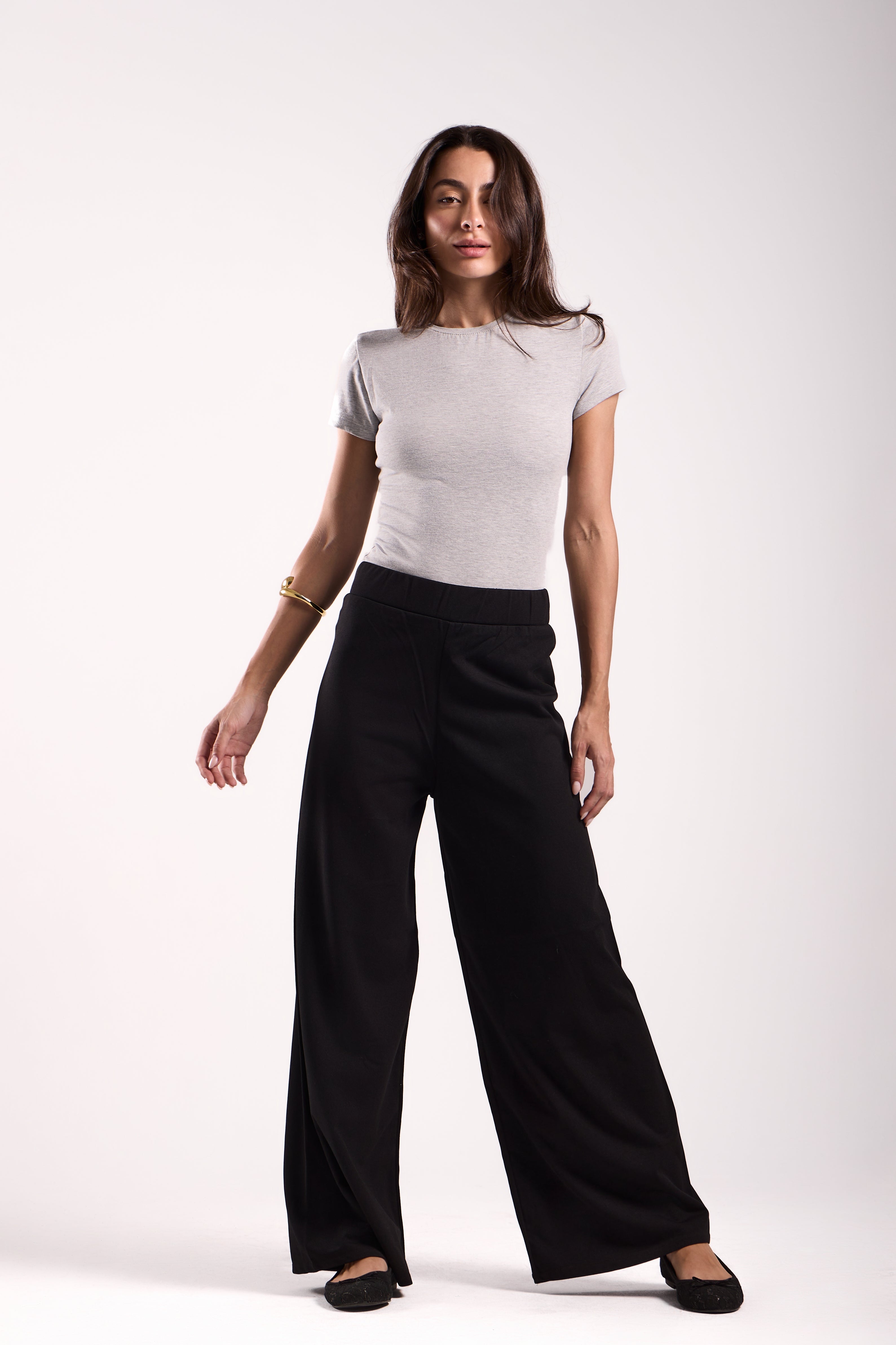 Wide-Leg Scuba Pants