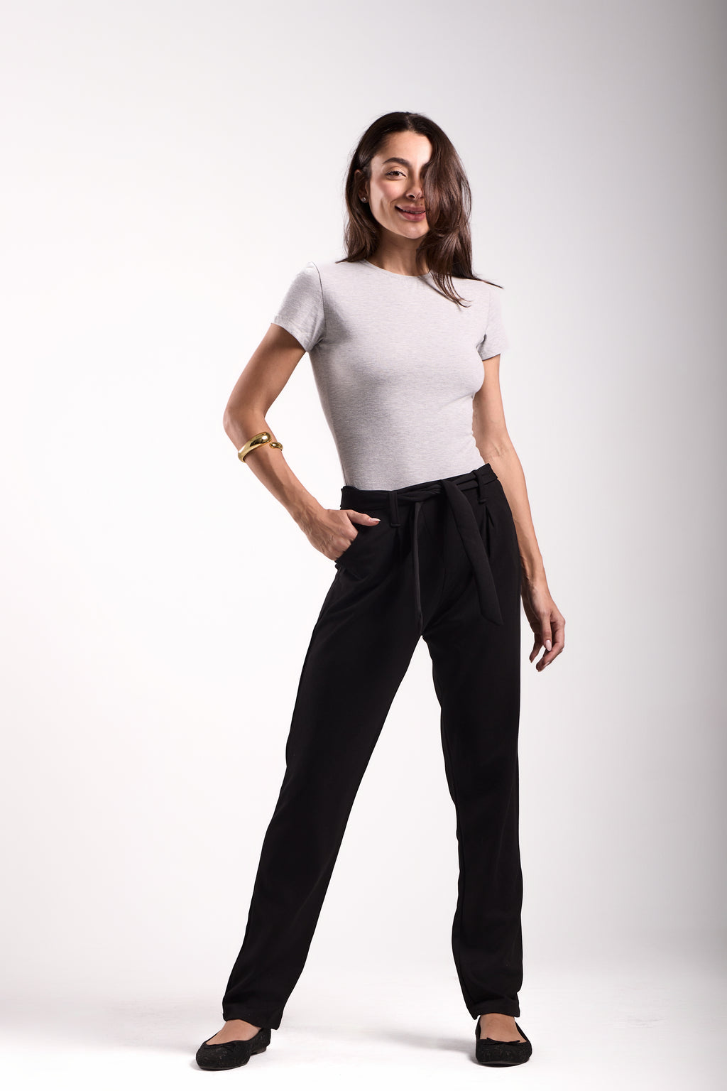 Paperbag Tie-Waist Scuba Trousers
