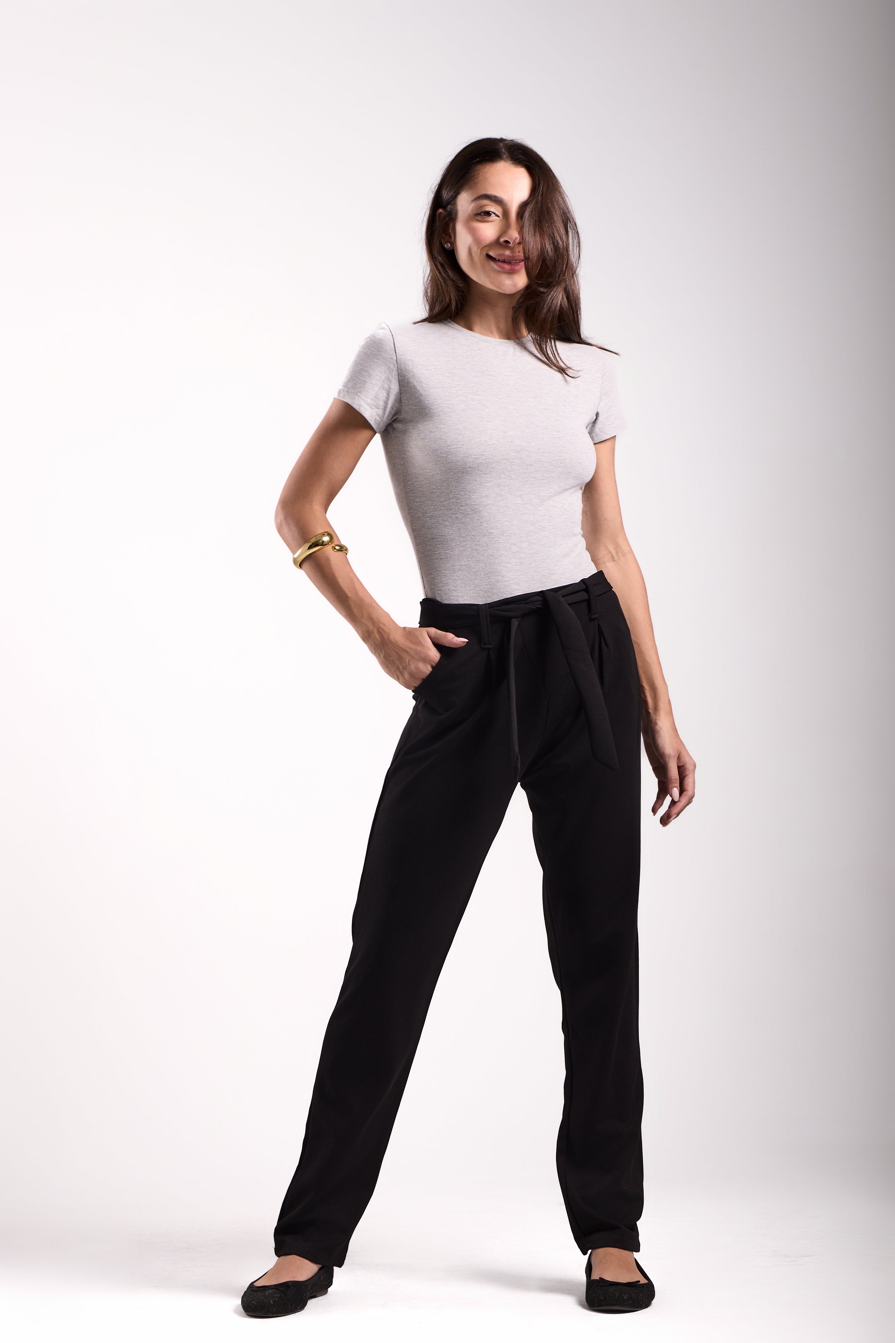 Paperbag Tie-Waist Scuba Trousers
